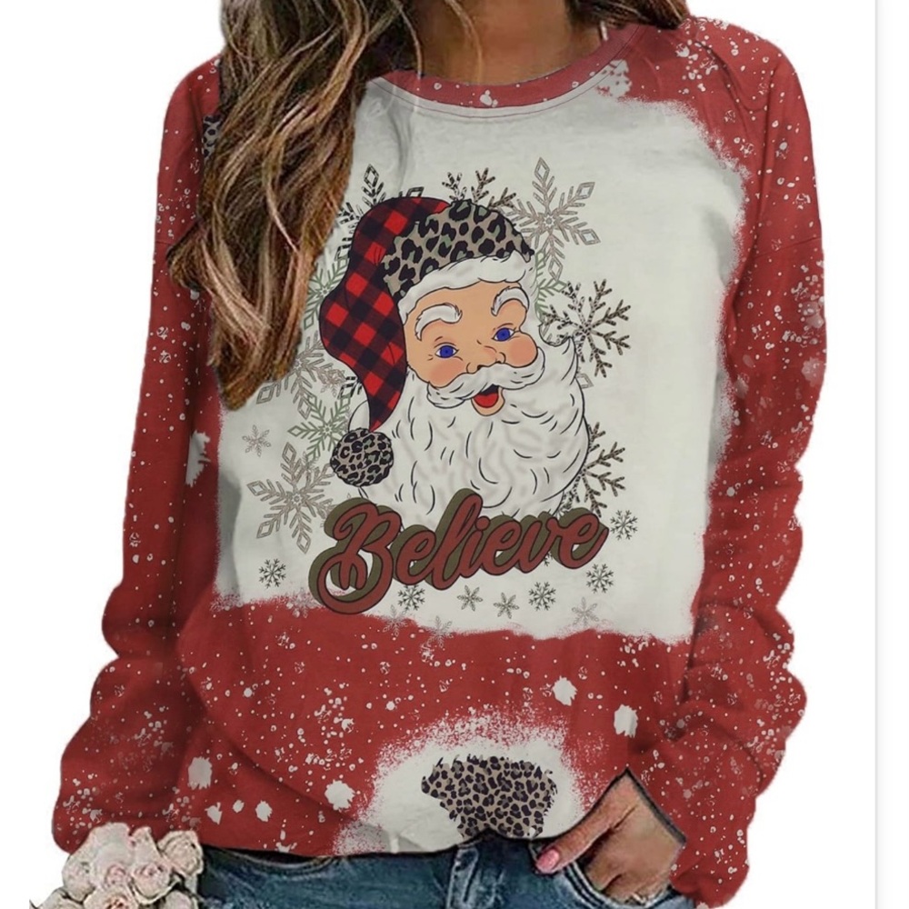 Festive Santa Claus Christmas Sweater NEW XL